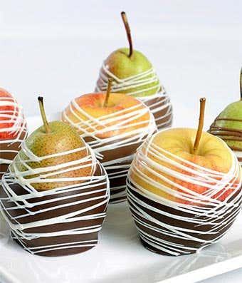 Chocolate Covered Apples and Pears -6 pieces